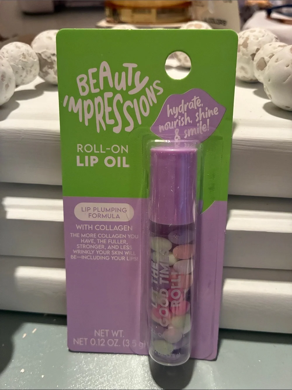 Impressions Roll-On Lip Oil Duo in Teal & Lavender Caps